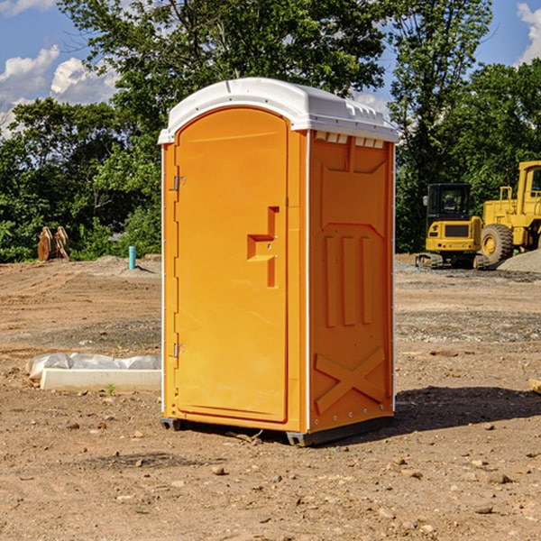 how often are the portable restrooms cleaned and serviced during a rental period in Empire